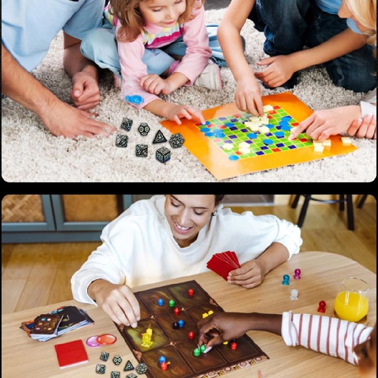 7 Pcs Rechargable Glowing Polyhedral Dices LED Light Electronic Dices Easy Use