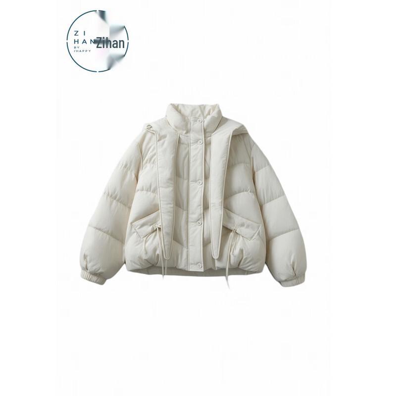 ZIHAN Women s 2025 Winter Short Hooded Down Jacket M
