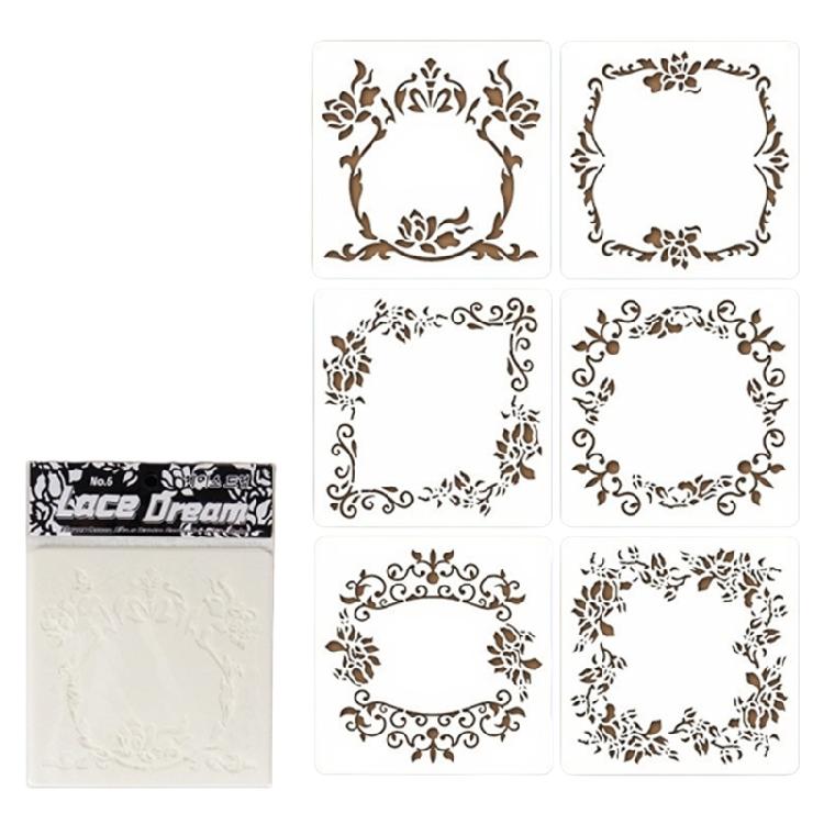 

6Pcs Flower Templates 5x5Inch Washable PET Drawing Stencils for Scrapbooking Journaling Painting Room Wall Decoration