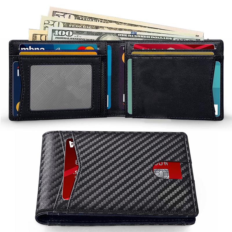 Men's RFID Anti-Theft Multi-Slot Wallet & AirTag Card Locator