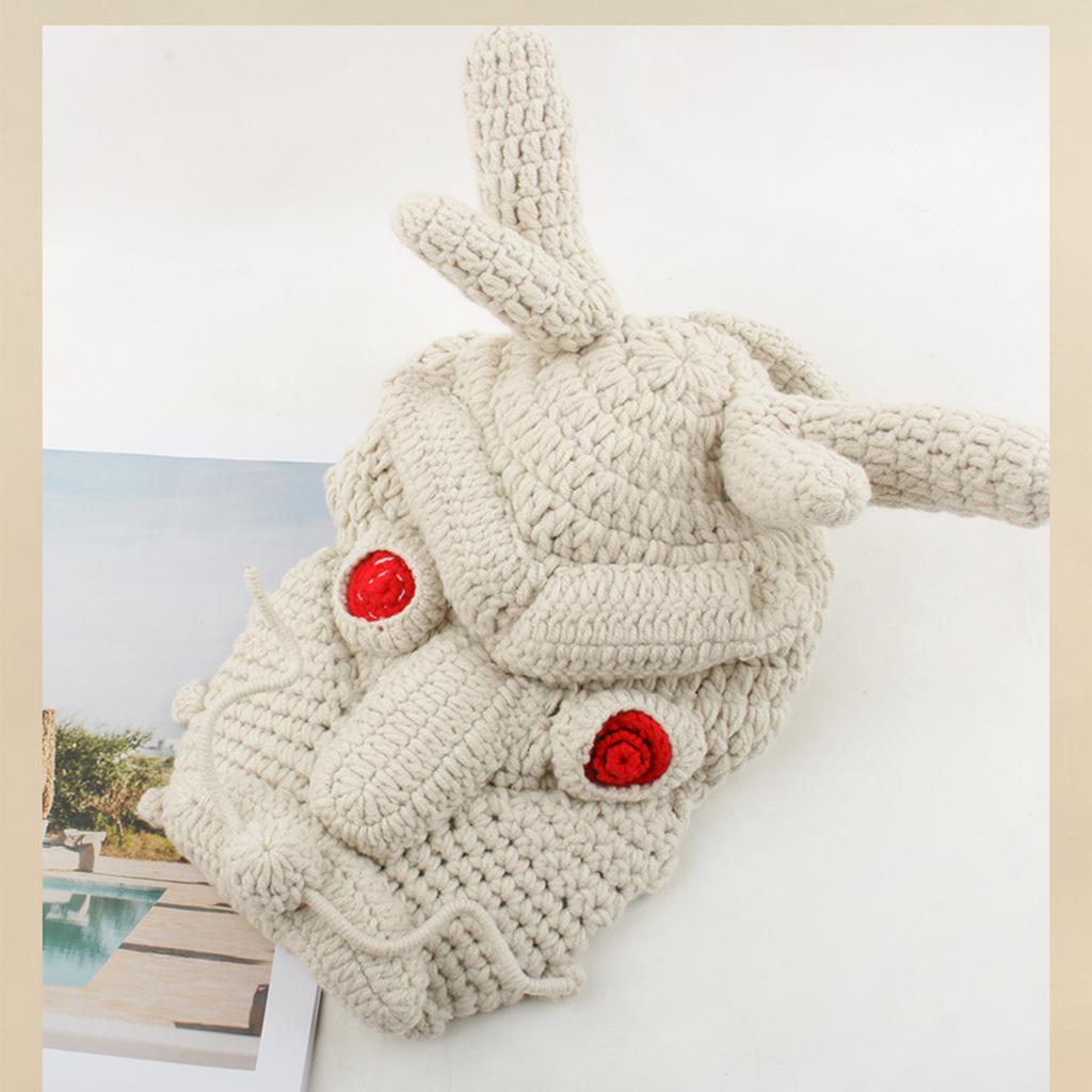 Halloween Funny Hat Knit Dragon Head Shape Hat Fun Crazy Hats Christmas Accessory Carnival Party Cute Hat for Adults