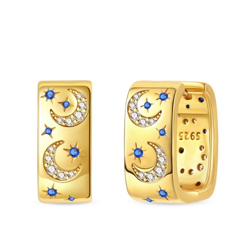 Women's 925 Silver Classic Gold Pearl Inlaid Earrings Elegant Suitable For Engagement Wedding Party Exquisite Jewelry