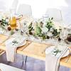 4 Stück Rose Hochzeitsanstecker Weißer Anstecker Handgemachte Ansteckblume Knopflochblumen Künstlich