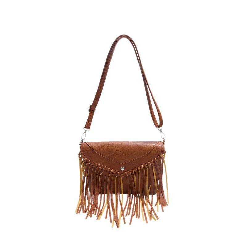 Vintage High-end Envelope Bag Women's Bag 2025 New Fashion Fringed Small Square Bag Large Capacity Shoulder Messenger Bag Tide