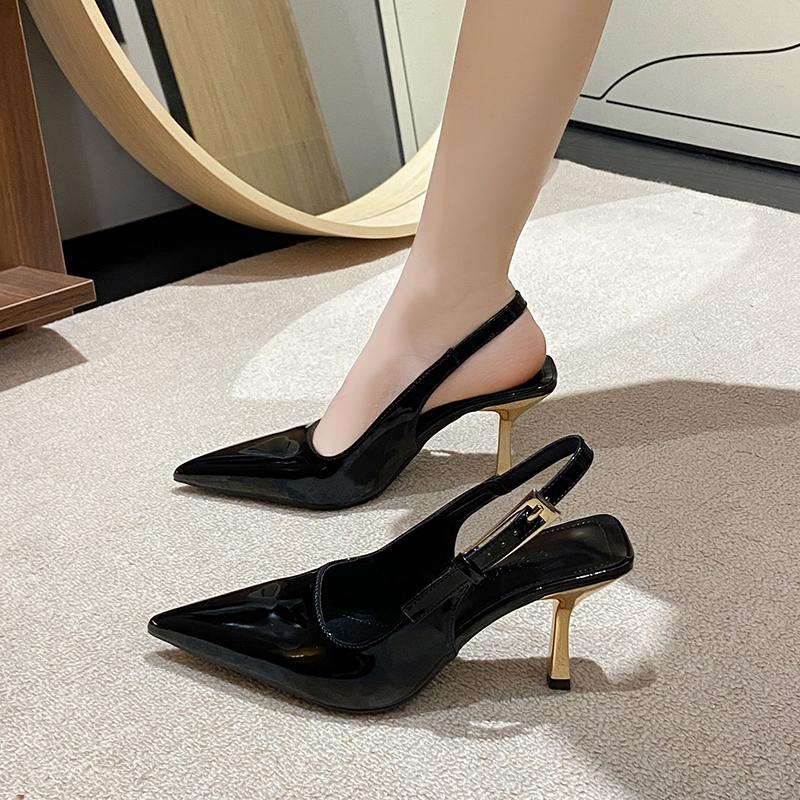 New Style Luxury Designer Summer Women Sandals Pointed Toe Shoes Ladies Elegant High Heel Stripper Sandals Zapatos Mujer