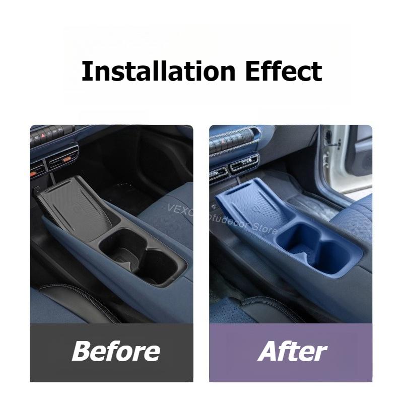 For BYD SEAGULL Dolphin MINI Central Console Wireless Charger Pad With Cup Holder Silicone Car Interior Modification Accessories