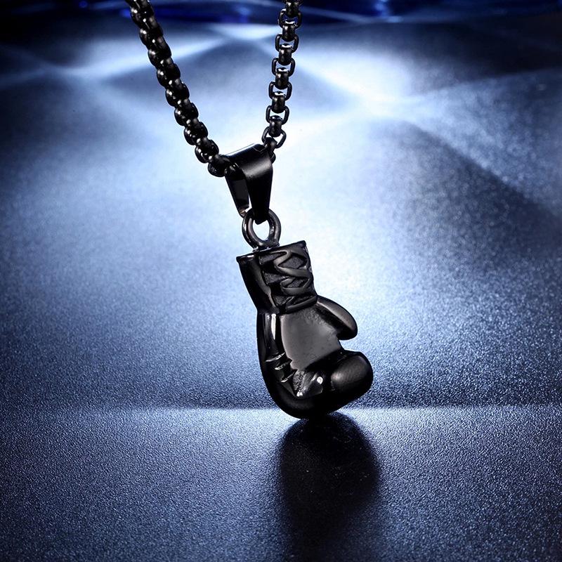 European & American Street Hip Hop Stainless Steel Boxing Glove Couple Necklace - Personalized Titanium Steel Jewelry