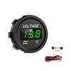 Car Voltmeter Digital LED Display Mini Round Voltage Battery Volt Tester Gauge Meter for Motorcycle Boat Marine Truck ATV UTV