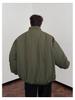 Men's Winter Maillard Stripe Cotton Jacket with Stand Collar - Japanese Neutral Style, Thick and Loose