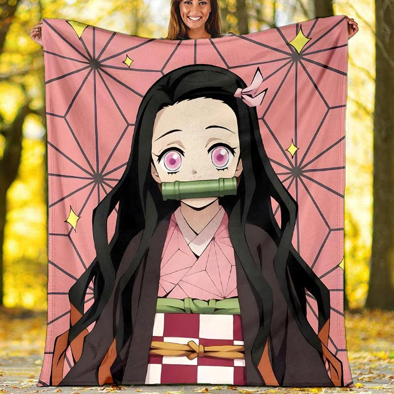 1pc nezouko7 Theme Blanket - Digital Print, Polyester, Cozy for All Seasons, Perfect for Outdoor, and Travel