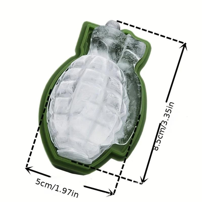 1set 3D Grenade Ice Mold, Silicone Mold for Whiskey Cocktail Party, Creative Big Ice Cube Maker, Fun Gift for Men &Military Fans