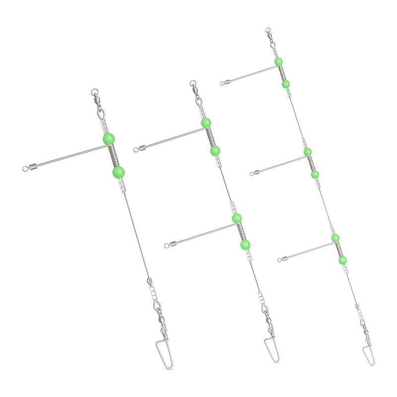 6-Piece Stainless Steel Wire Balance Rig with 1-3 Arm Snap Swivel for Freshwater and Saltwater Fishing 1 Arm