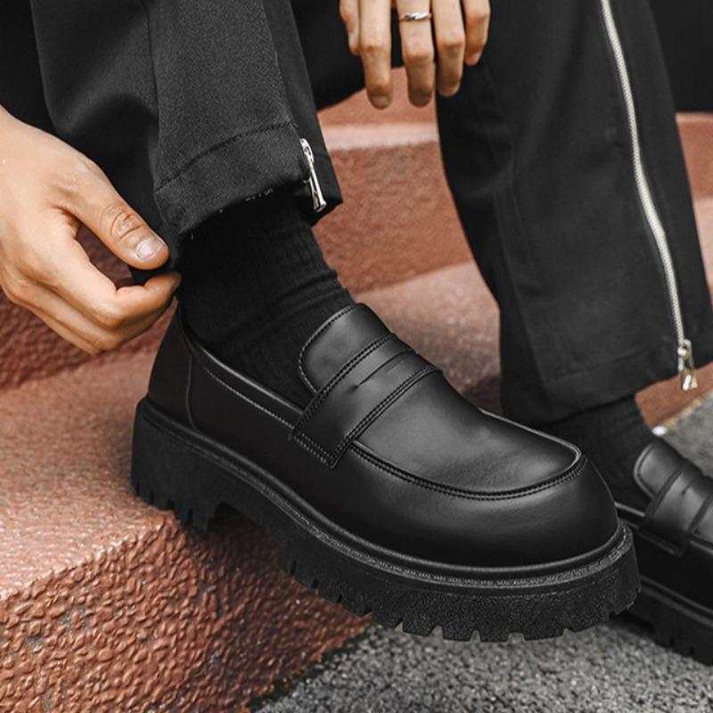 Pánské boty Kvalitní výběr Módní Retro Derby boty Trend Platforma Ležérní Velká hlava Kožené boty Mokasíny Zapatillas Hombre