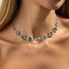 Luxury Charm Shiny Black Acrylic Diamond Choker Collarbone Necklace Bracelet Earrings Rings for Women Jewelry Accessories Gift