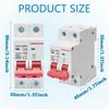 2P Direct Current 1000V DIN Rail Mount Electrical Device with 6kA Capacity Short Circuit Defense for Home Safety