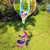 Colorful Wind Strips Outdoor Hanging Decorations Rotating Sequins Rainbow Spiral Wind Spinner Plastic Material Windmill Decor
