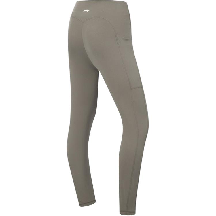 Li-Ning Casual Simple Solid Color Slim Fit Comfortable Versatile High Waist Sports Pants Women Bottoms AULV044-2