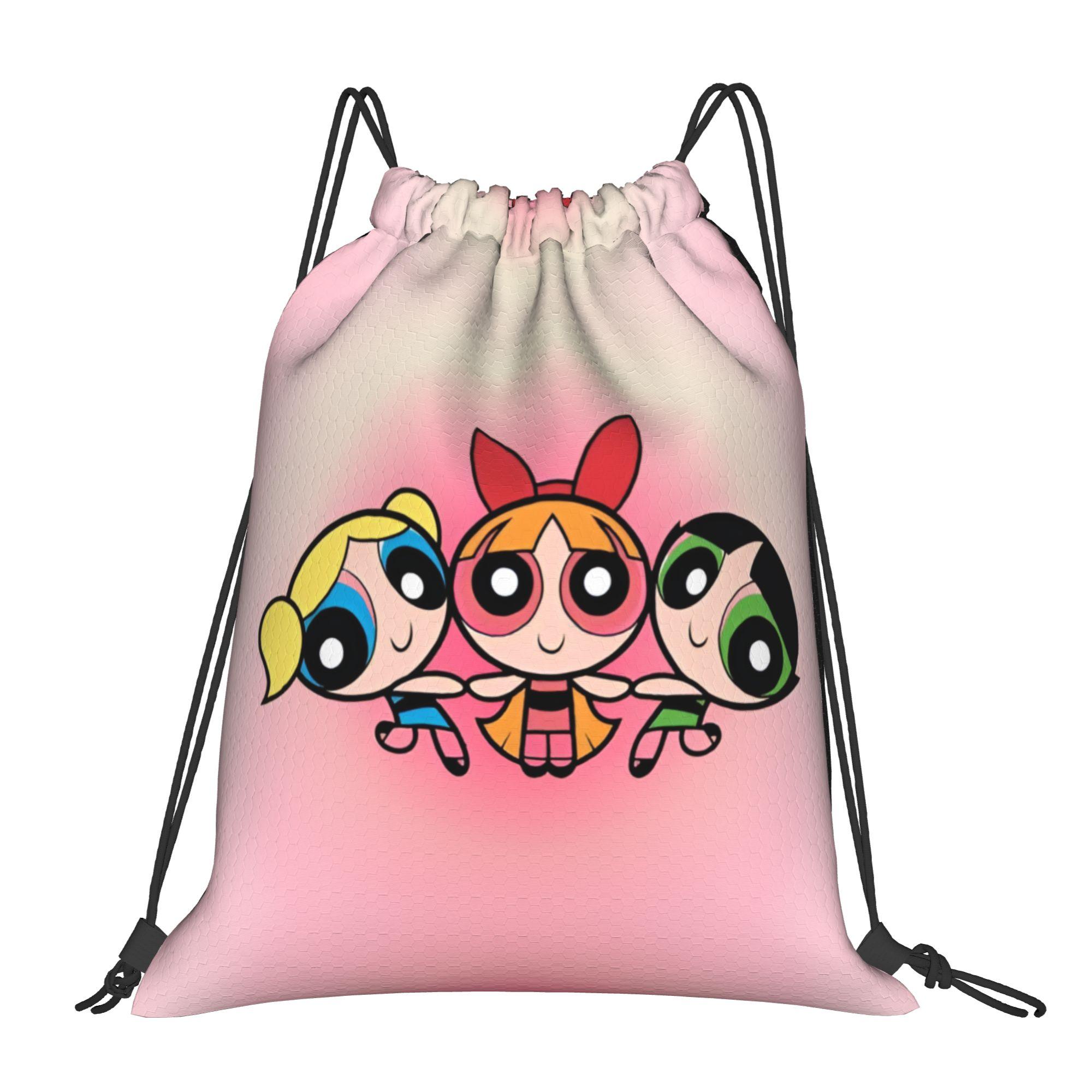 Sacs à cordon personnalisés Poweres Anime Puffes Sacs à cordon Femmes Hommes Léger Fleur de Renoncule Lapin Sport Gymnastique Rangement Sac à dos One Size