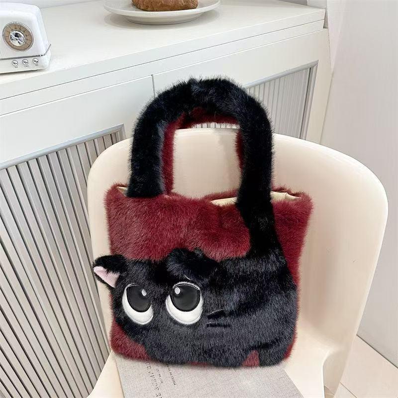Adorable Kitten Plush Tote Bag - Versatile Furry Underarm Bag for Daily Autumn Fashion (2025 Edition)