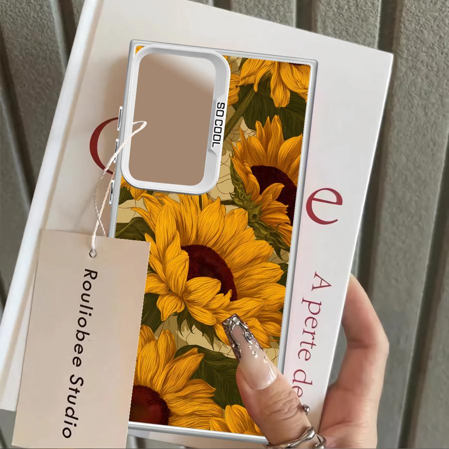 Case for Samsung Galaxy S25 S25Edge S24 FE S22 S20 Plus Note 20 Ultra S23 S21 S23 Ultra Phone Cover Sunflower Sea