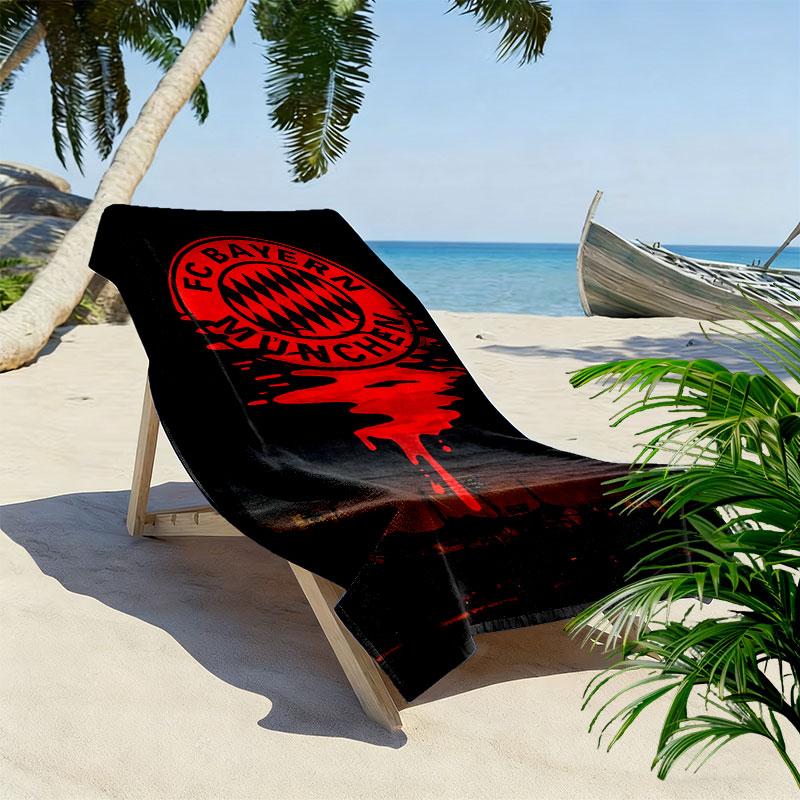 Asciugamano da Spiaggia con Stampa FC Bayern Monaco, Asciugamano Grande Morbido Asciugatura Rapida per Spiaggia Campeggio Nuoto