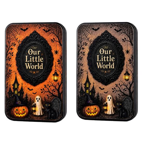 DIY Mini Po Frames Silhouette Tin Box Halloween Miniature Picture Display Storage Container