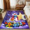 1PC Custom Name Snowman With Flowers And Snowflakes Theme Floor Mat Ideal for Living Room, Game Rooms, Office, Bedroom,Floor Mat Playful Design154