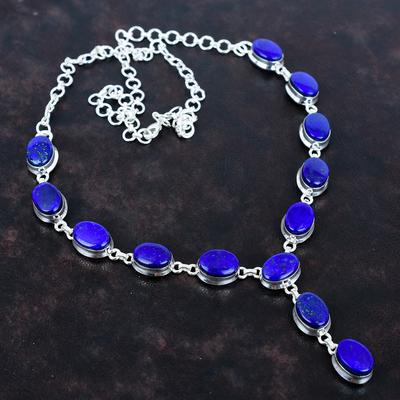 Lapis Lazuli Necklace Top Quality Gemstone Jewelry Handmade Necklace 925 Sterling Silver Necklace Adjustable Chain Necklace Gifts for Friend
