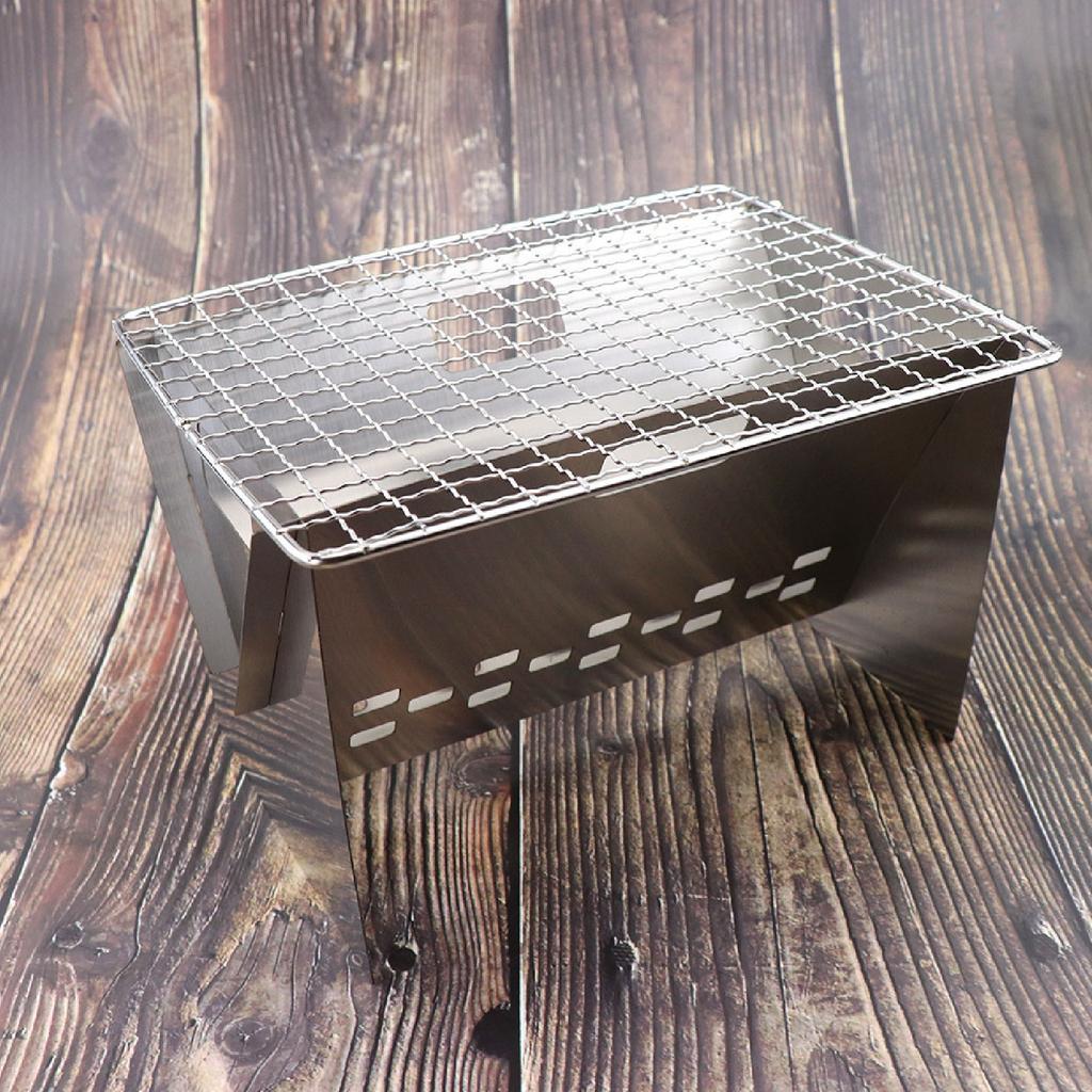 Folding Charcoal BBQ Grill Stainless Steel Mini Detachable Portable Barbecue Grill for Outdoor Camping