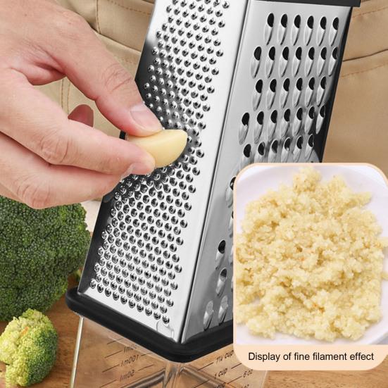 Cheese Grater with Container 4 Sided Stainless Steel Graters for Kitchen Professional Box Grater for Parmesan Vegetables