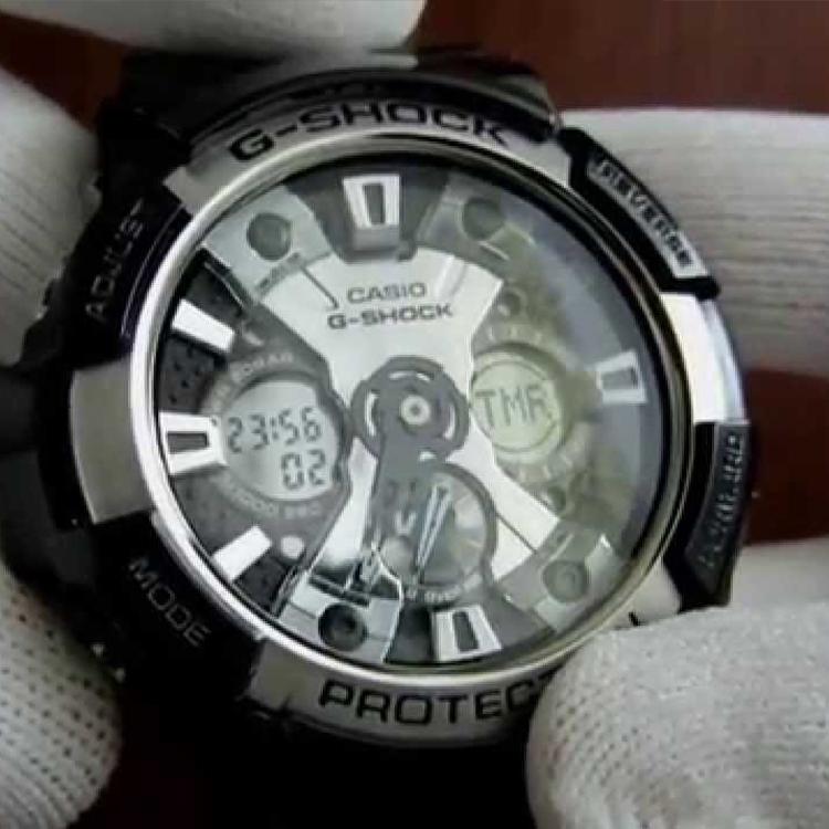 Casio Liquid Crystal/Pointer Dual Display Series Trendy Fashion Classic Men Watches Black GA-200BW-1A