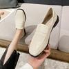 Thick Heel Flat Bottom Small Leather Shoes Women's 2025 Spring New Versatile Korean Version British Style Black Loafers Women's X270-1