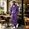 Men's 2 Piece Tracksuit Set with Loose Fit Zip Up Jacket and Sweatpants Casual Versatile Sportswear