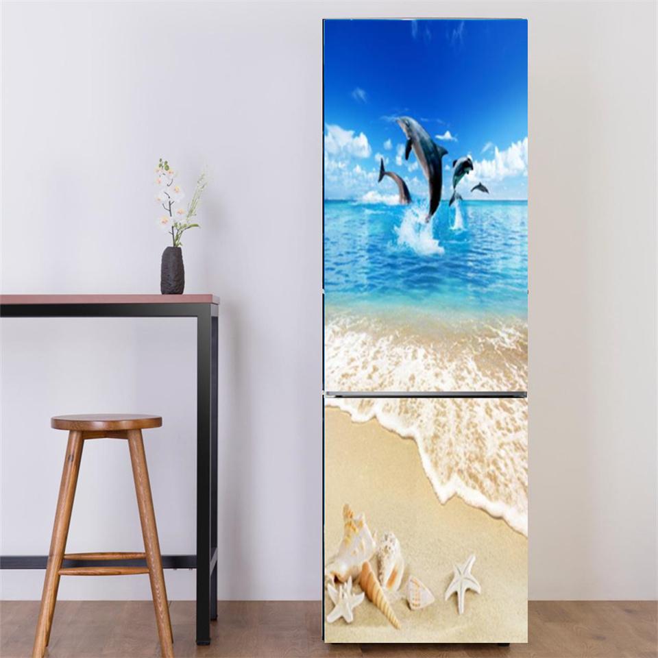 Underwater World Fish Sticker For Fridge Door Adhesive Waterproof Furniture Decoration Poster Wall Decal Kids Room Home Decor