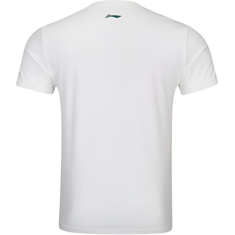 Li Ning Table Tennis Series Round Neck Logo Letter Couple T-Shirt Unisex Tops Off-White AHSW061-3