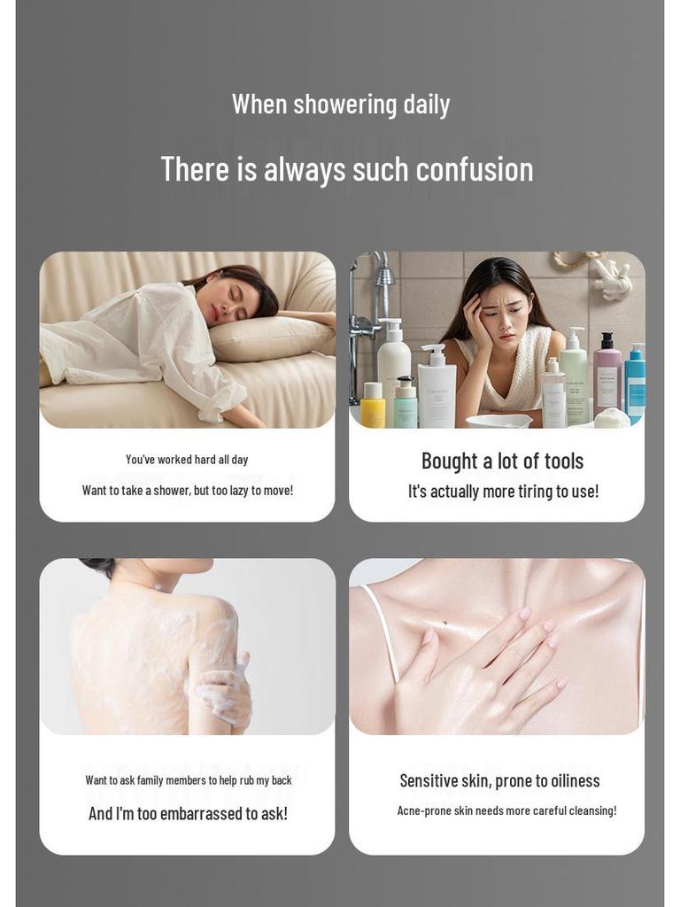 Automatic Wall-Mounted Smart Shower: Portable Electric Shower, Bath Brush, Back Scrubber, and Multi-Functional Body Scrubber