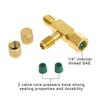 1Set T Type 1/4"SAE Valve Core Tee Adapter For Air Conditioning And Refrigeration Equipment Liquid Filling Tool