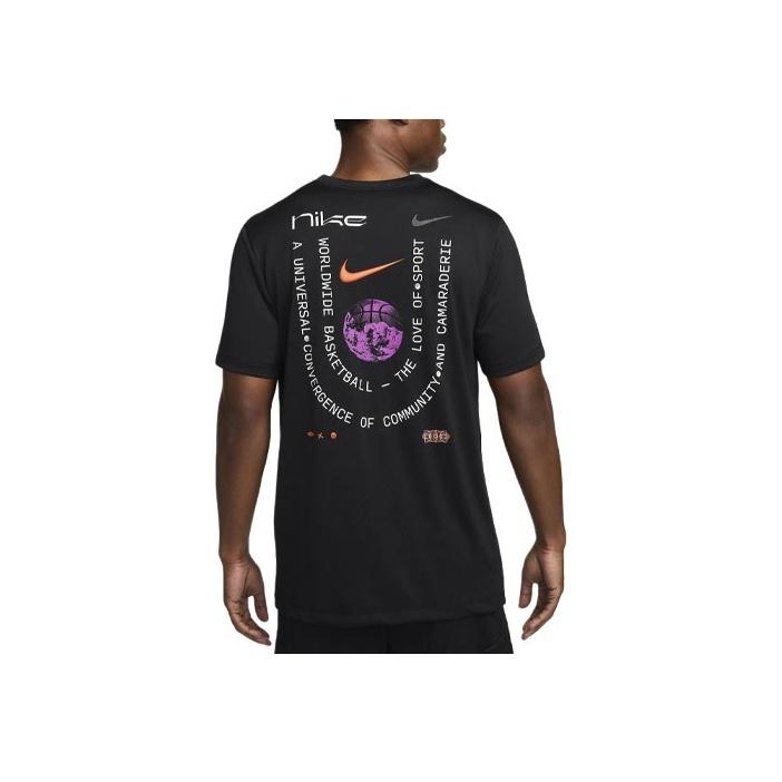 Nike Logo Print Comfort Short Sleeve T-Shirt Men Tops Black FV8412-010