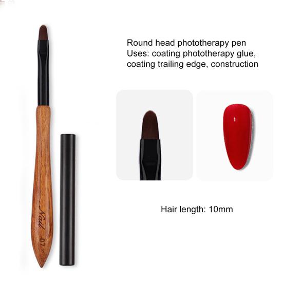Sandalwood Nail Classic Brush Handle Japanese-style Ergonomic Art Design Eco-friendly Nail Art Brush