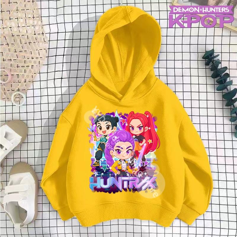 Kids 2025 Brand New KPop Demon Hunter Cute Fashion Print Top Hoodie Sweatshirt Fall  Girls Cartoon Y2K Warm Pop Baggy Hoodie
