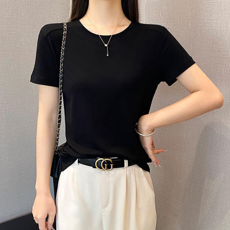 Women s Spring 2026 White Fishbone Design Slim Fit Half Sleeve T-Shirt M [85-95kg]
