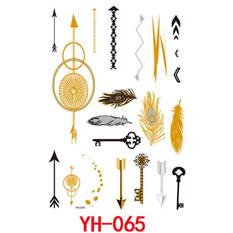 Bronzing Tattoo Sticker, Metal Waterproof Tattoo Sticker, Tattoo