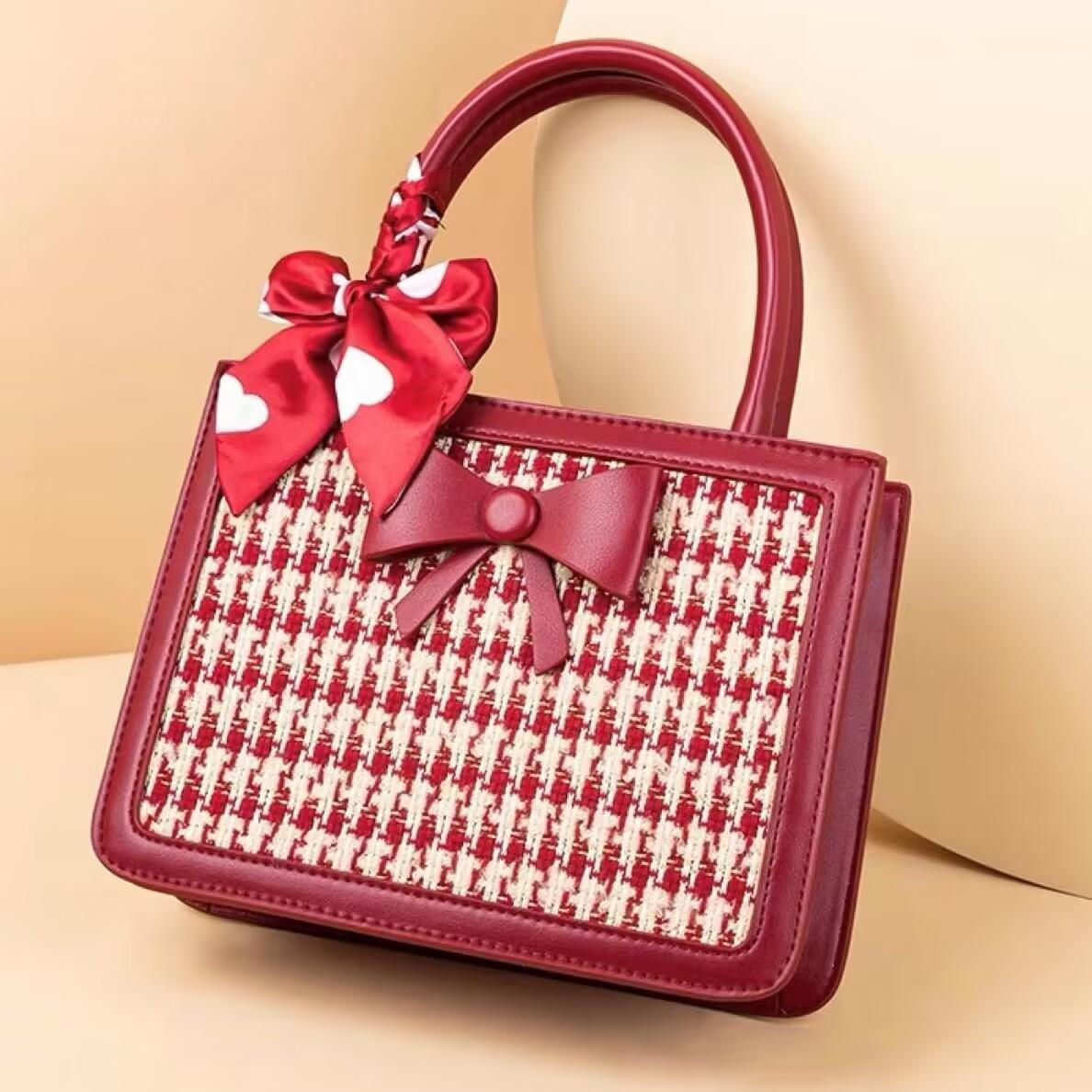 

Thousand Birds Red Bag Female Wedding Bag Female Bride Niche High-End Wedding Bag Crossbody Handbag