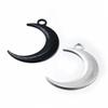 31x45mm Alloy Double-Sided Smooth Moon Charm Pendant - 2 Colors, DIY Handmade Jewelry.