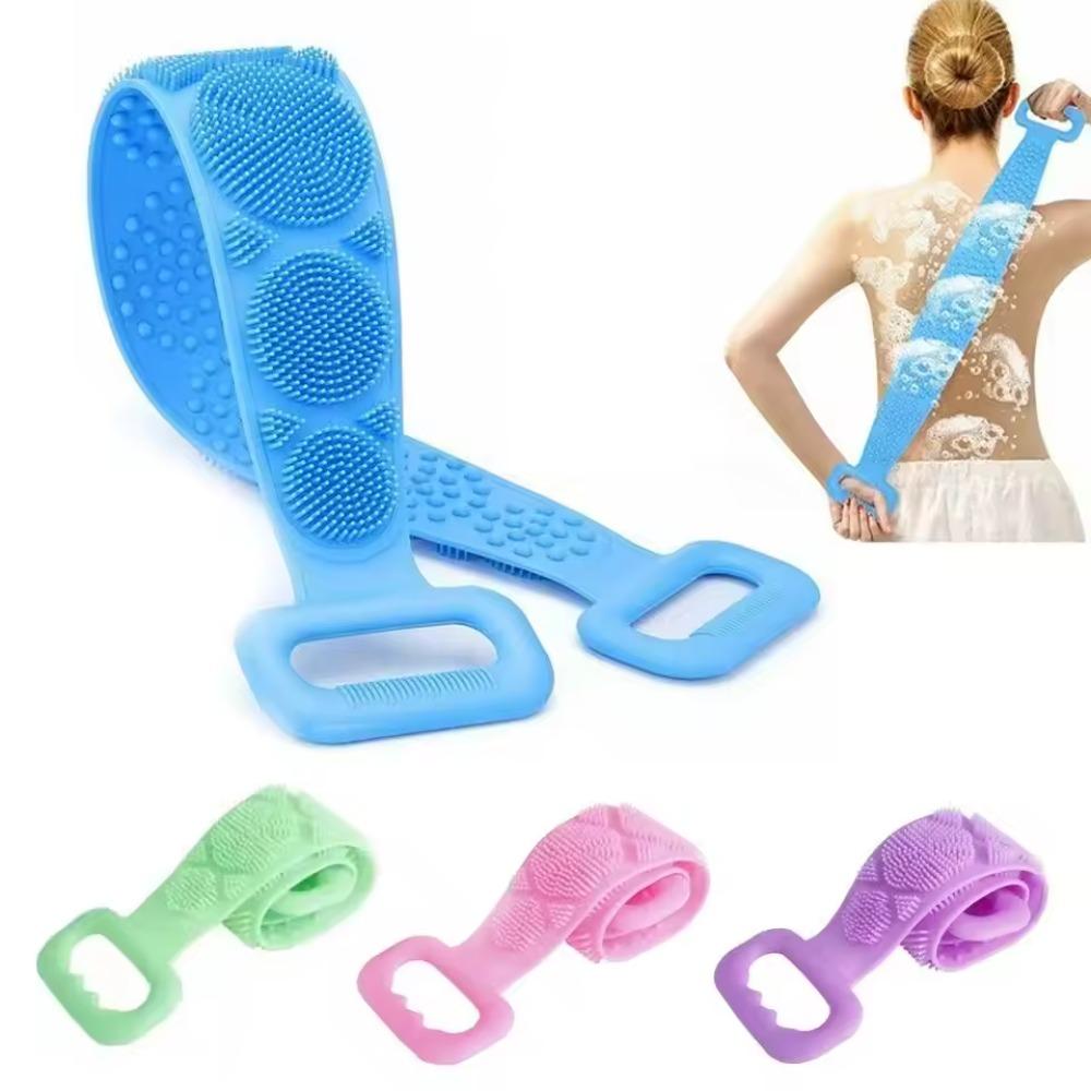 Sponge Silicone Brushes Bath Towels Scrubber Rubbing Back Peeling Massage Shower Belt Extended Skin Clean Brushes Accessories