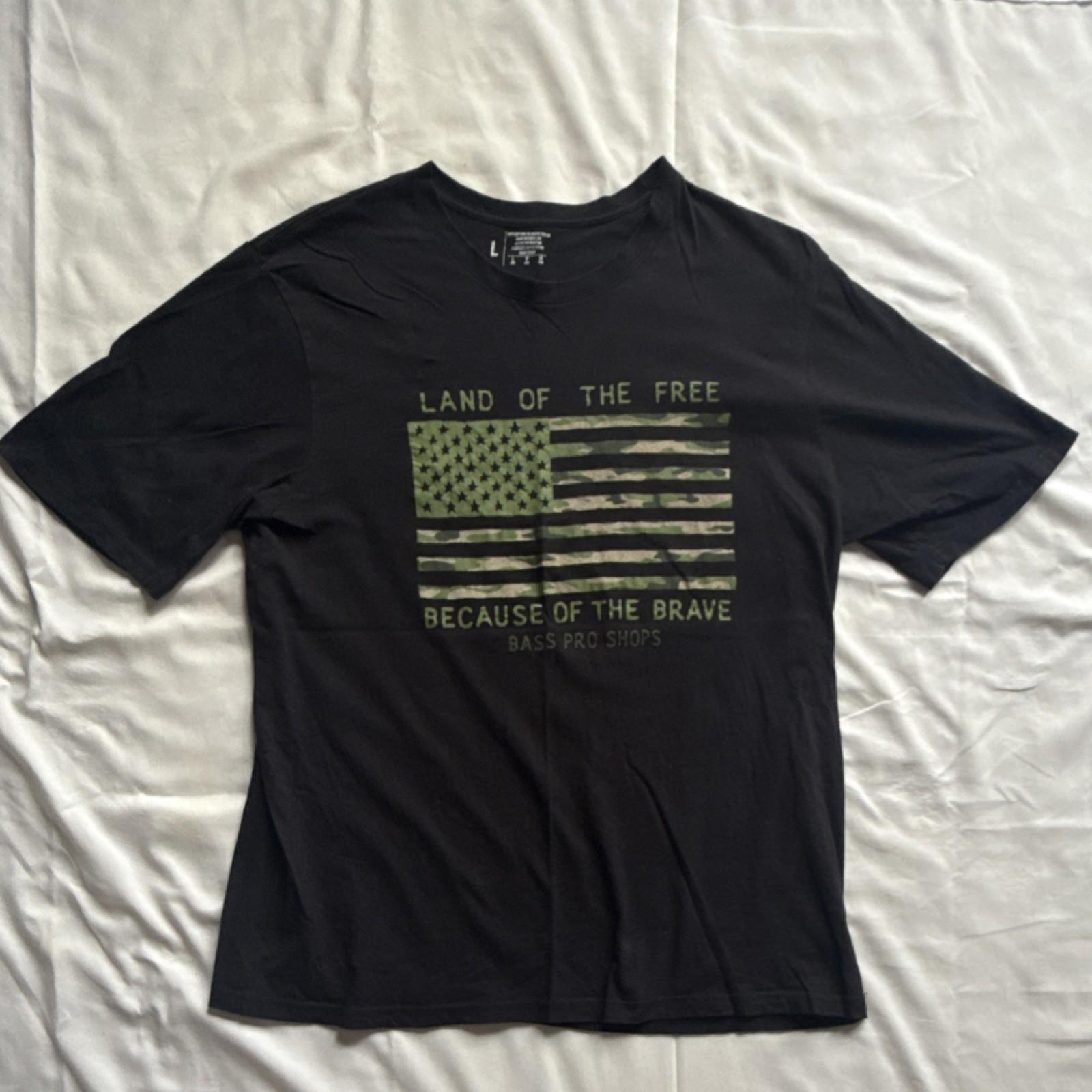 

Bass Pro Shops Land of the Free Graphic Black L Men s Crew Neck Cotton T-Shirt 5XL різнокольоровий