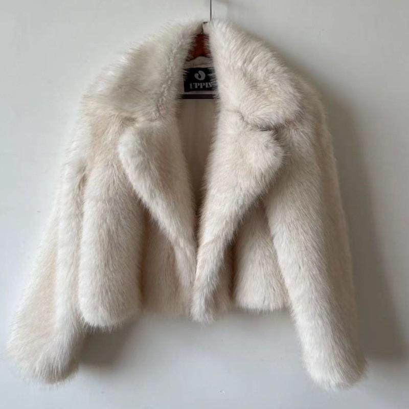 Women's fur new European and American celebrity style fox fur jacket fashion dyed pointed lazy wind imitation fur winter