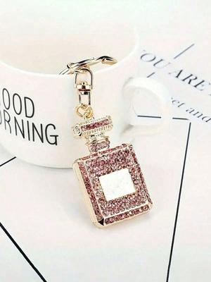 Kreatives und modisches Strass-Autoanhänger-Schlüsselanhänger Strass-Parfümflaschen-Anhänger für Damen-Taschen Zubehör Brautjungfern-Geschenke
