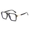 2026 Fashion Retro Large Frame Anti-Blue Light Glasses with Double Bridge