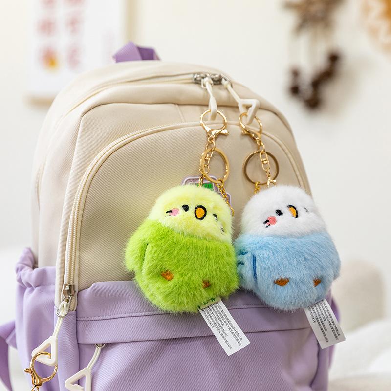 Plush Bird Keychain Soft Stuffed Animal Bag Charm Accessory for Backpack Purse Zipper Pull Decoration with Metal Ring and Clip